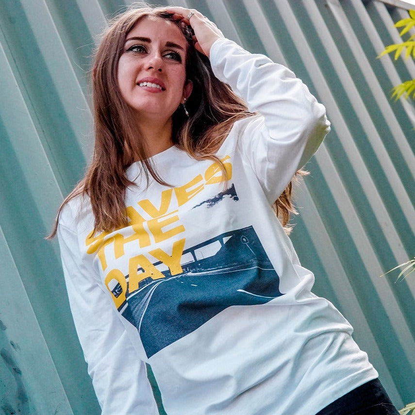 アイドル CDL  Wash L/S Tee Road • White • Long-Sleeve T-Shirt – Equal Vision Records