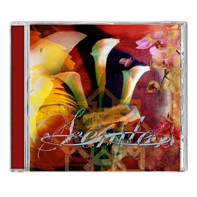 CD against white background. CD cover is red and has pictures of flowers printed on it. The bottom of the cover has "SEEMLESS" printed in cursive.